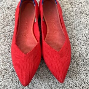 Rothy's Vibrant Red Pointed Flats